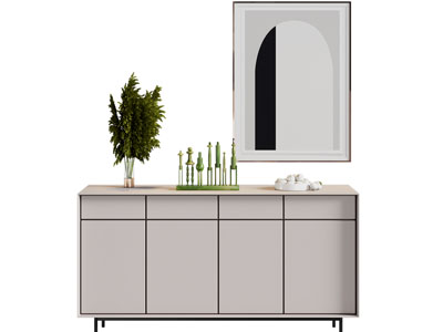 现代玄关柜 边柜 挂画3d模型 现代玄关柜 边柜 挂画