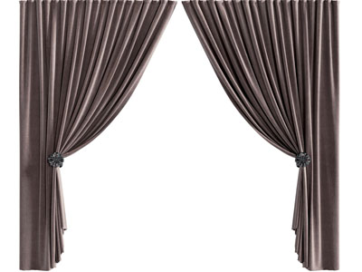 现代布艺窗帘3d模型 现代布艺窗帘