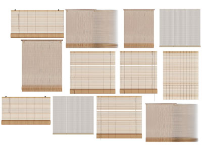 新中式竹帘 拉帘 卷帘3d模型 新中式竹帘 拉帘 卷帘