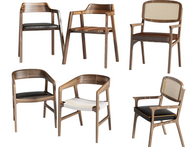 新中式实木边框的休闲椅子 餐椅