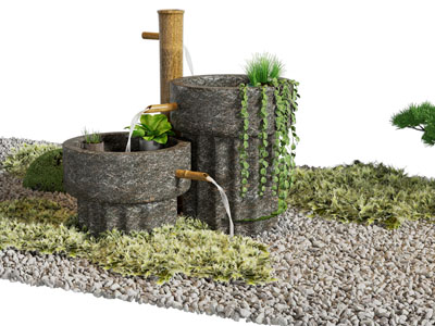 新中式庭院石子 水景景观园艺小品