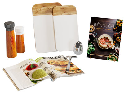 现代食谱 菜谱 砧板 调料瓶 摆件组合3d模型 现代食谱 菜谱 砧板 调料瓶 摆件组合