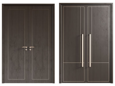 现代双开门 大门 平开门