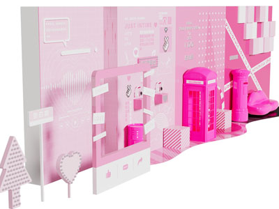 现代网红拍照打卡美陈3d模型 现代网红拍照打卡美陈