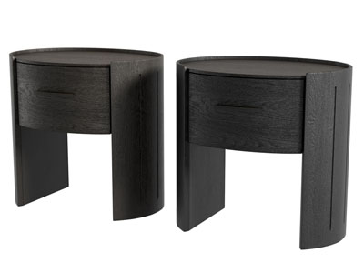 现代椭圆形床头柜