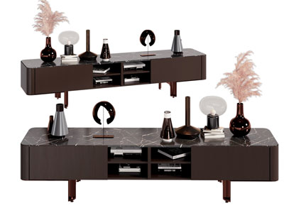 现代电视柜 摆件组合