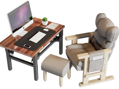 现代书桌椅组合3d模型 现代书桌椅组合