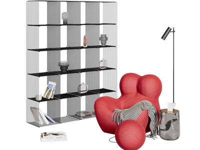 现代单人沙发 装饰柜