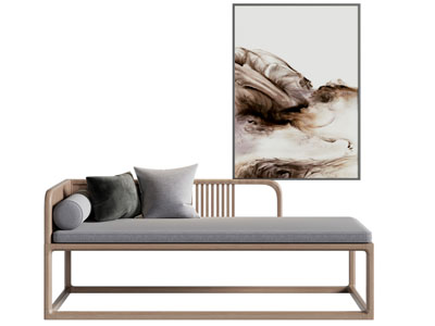 新中式贵妃椅 美人榻 挂画