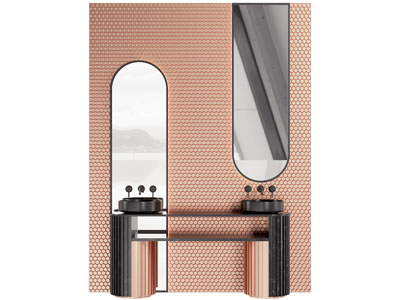 现代轻奢洗手台 镜子 浴室柜