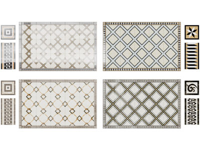 现代瓷砖地面拼花