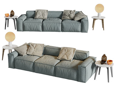 现代布艺多人沙发3d模型 现代布艺多人沙发