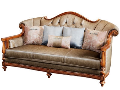 美式多人沙发3d模型 美式多人沙发