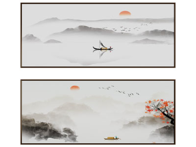 新中式装饰挂画3d模型 新中式装饰挂画