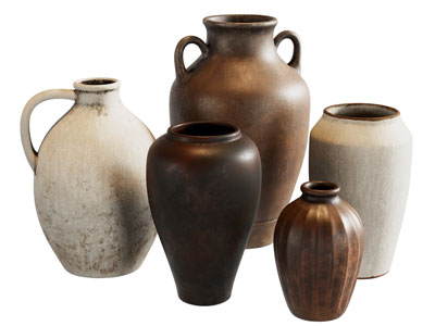 新中式陶艺器皿 摆件组合3d模型 新中式陶艺器皿 摆件组合