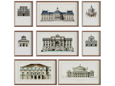 美式建筑装饰挂画3d模型 美式建筑装饰挂画