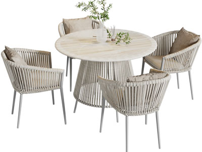 现代户外休闲餐桌椅组合3d模型 现代户外休闲餐桌椅组合