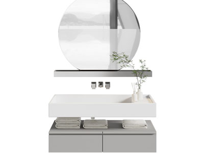 现代洗手台 镜子 浴室柜