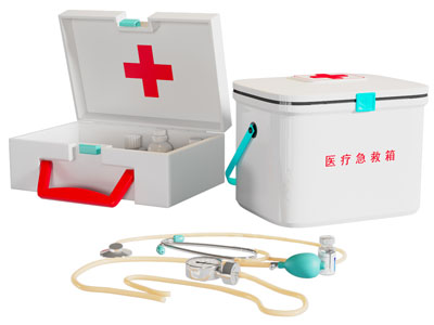 现代急救箱 听诊器 血压计 医疗器械
