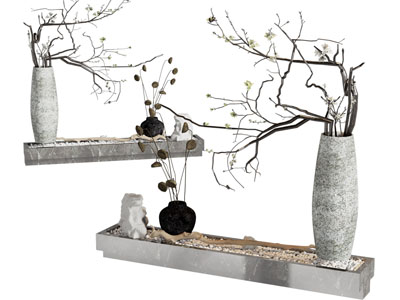 新中式花瓶花卉 花坛景观园艺小品