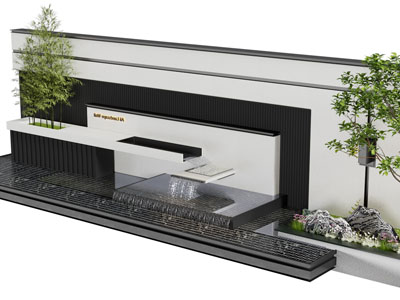 新中式庭院景观墙水景景观园艺小品