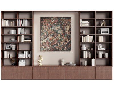 现代中古风书柜 书架