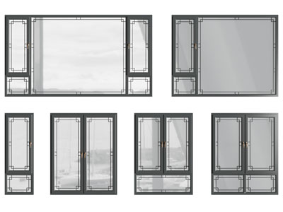 新中式平开窗户