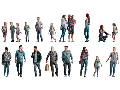 现代男人 女人 儿童 多人 人物3d模型 现代男人 女人 儿童 多人 人物