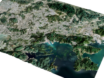 现代山河湖泊卫星图