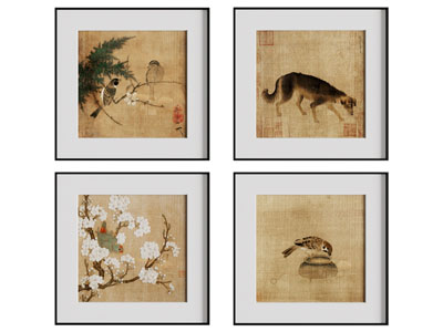 现代动植物装饰挂画3d模型 现代动植物装饰挂画