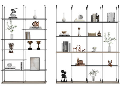 现代置物架 装饰架 饰品摆件组合3d模型 现代置物架 装饰架 饰品摆件组合