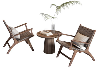 侘寂风中古风休闲椅子 边几