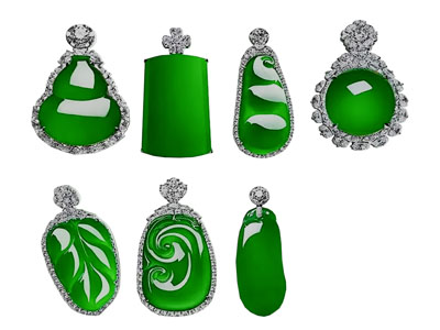 现代碧玉珠宝首饰项链吊坠3d模型 现代碧玉珠宝首饰项链吊坠