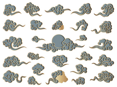 新中式祥云墙饰挂件3d模型 新中式祥云墙饰挂件