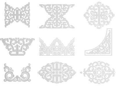 新中式雕花装饰构件 古纹墙饰3d模型 新中式雕花装饰构件 古纹墙饰