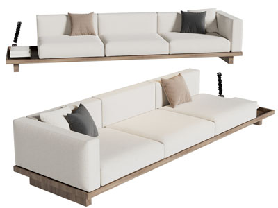 现代多人沙发3d模型 现代多人沙发