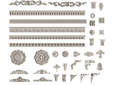 欧式雕花装饰构件 灯盘 柱顶 角线