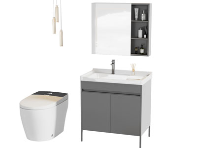 现代洗手台 洗手盆 镜柜 浴室柜 马桶