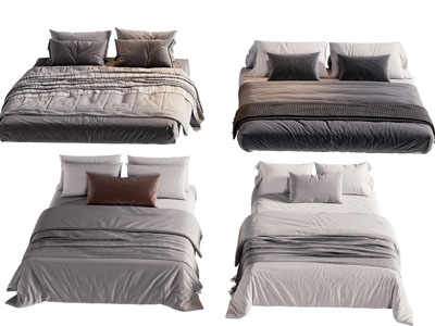 现代布艺双人床