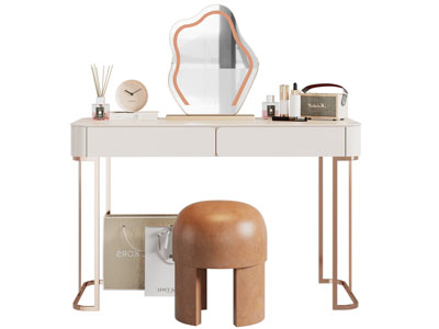 现代轻奢化妆 梳妆台3d模型 现代轻奢化妆 梳妆台