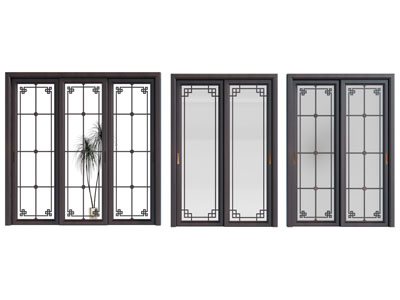 新中式玻璃推拉门