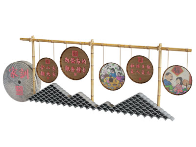 新中式景观美陈 户外装置3d模型 新中式景观美陈 户外装置