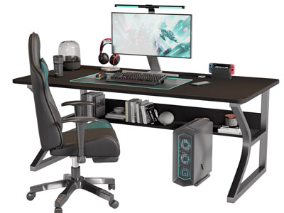 现代书桌椅组合3d模型 现代书桌椅组合