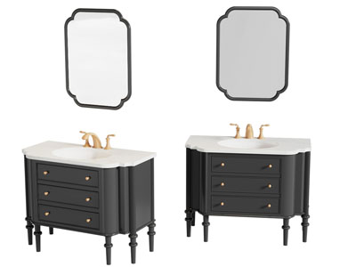 法式洗手台 镜子 浴室柜