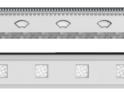 新中式景观墙 园林镂空景墙 围墙3d模型 新中式景观墙 园林镂空景墙 围墙