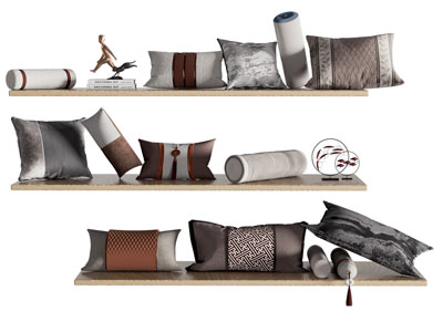 新中式方形靠垫抱枕3d模型 新中式方形靠垫抱枕