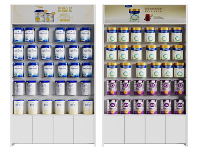 现代婴儿奶粉展柜 货架