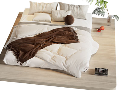 现代奶油风双人床