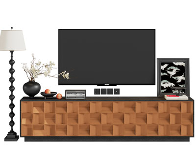 法式中古风电视柜 落地灯 电视