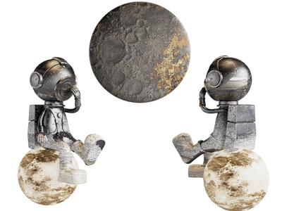 现代宇航员月球灯 台灯 墙饰挂件3d模型 现代宇航员月球灯 台灯 墙饰挂件